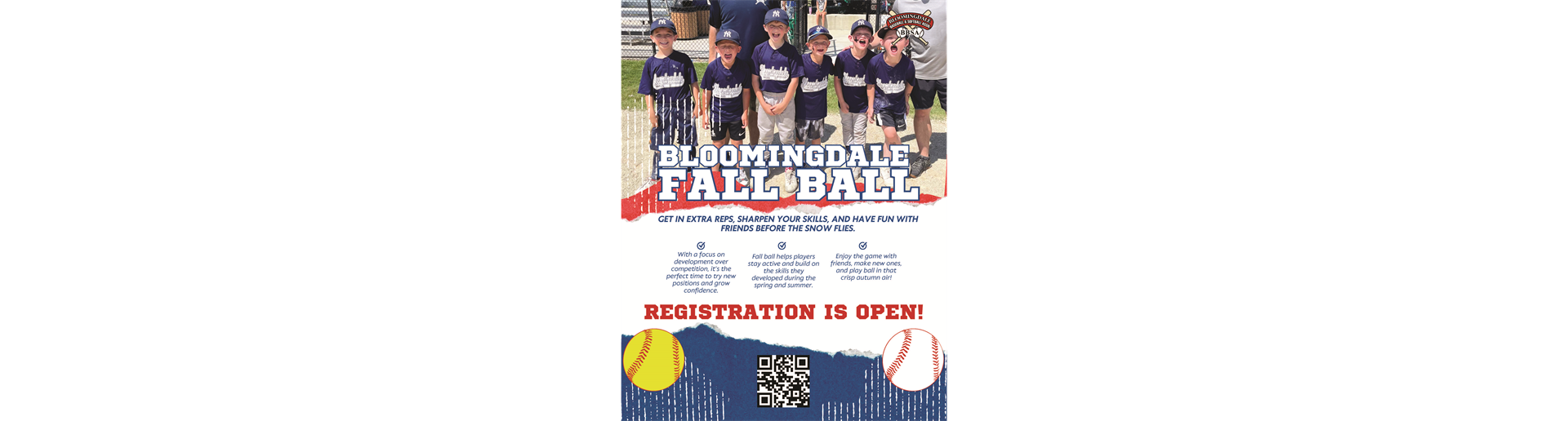 Fall Baseball & Softball Registration is OPEN!!