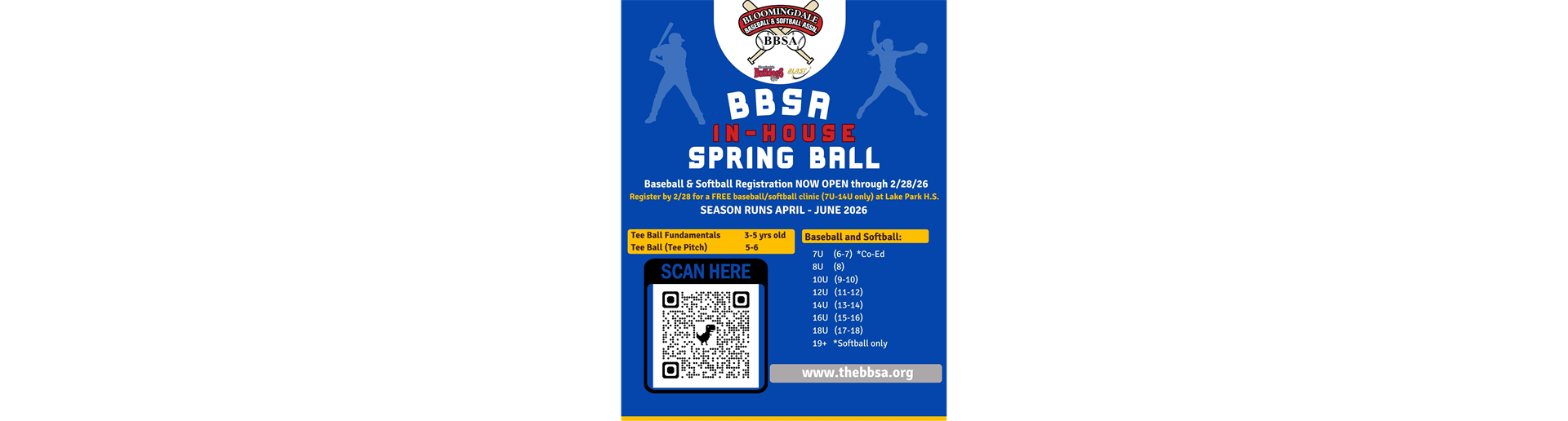 Spring ball 2026 registration is open! 