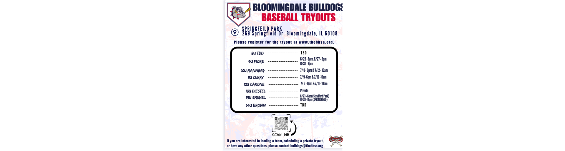 Bloomingdale Bulldogs Tryouts