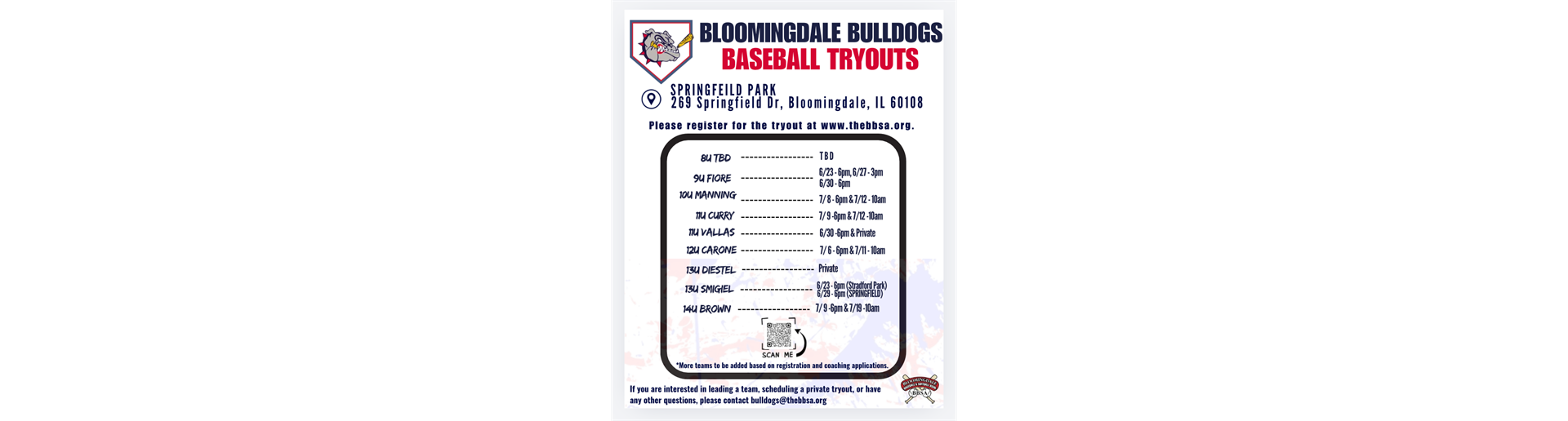 Bloomingdale Bulldogs Tryouts