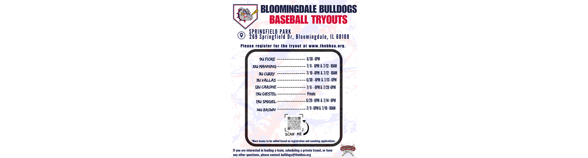Bloomingdale Bulldogs Tryouts